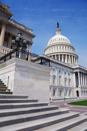 US Capitol Hill Building closeup front shot, Washington DC.の写真素材