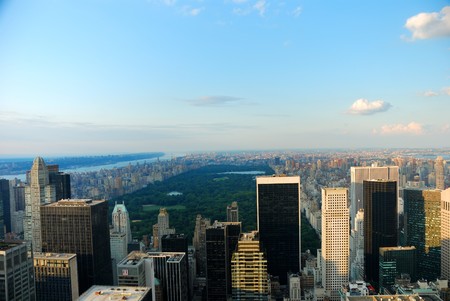 Central park in New York City with city skylineの写真素材