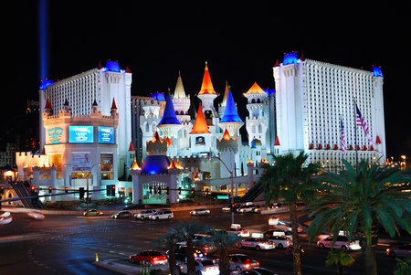 LAS VEGAS - MAR 4: Excalibur Casino and Hotel, named for the mythical sword of King Arthur, features the Arthurian theme in Las Vegas Strip. March 4, 2010 in Las Vegas, Nevada. のeditorial素材