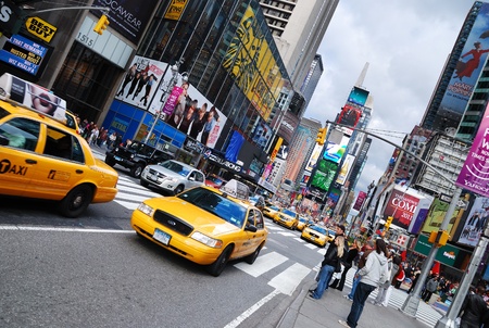 NEW YORK CITY - SEP 5: Times Square, featured with Broadway Theaters and LED signs, is a symbol of...