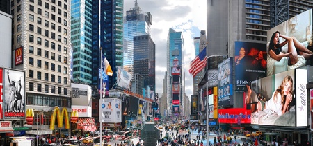 NEW YORK CITY - SEP 5: Times Square, featured with Broadway Theaters and LED signs, is a symbol of New York City and the United States, September 5, 2010 in Manhattan, New York City.のeditorial素材