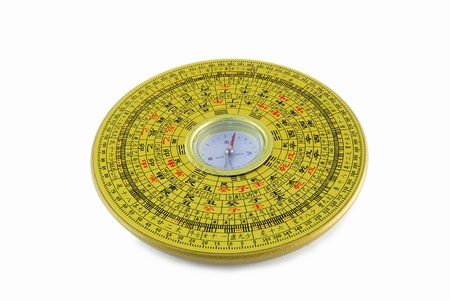 Chinese compass closeup with chinese characterの写真素材