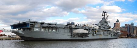 NEW YORK CITY - Nov 2: USS Intrepid (CV/CVA/CVS-11), known as The Fighting "I", is one of 24 Essex-class aircraft carriers built during World War II for the United States Navy, November 2, 2010 in Manhattan, New York City.のeditorial素材