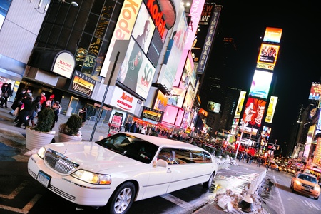 NEW YORK CITY, NY - JAN 30: Times Square is featured with Broadway Theaters and LED signs as a symbol of New York City and the United States. January 30, 2011 in Manhattan, New York City. のeditorial素材