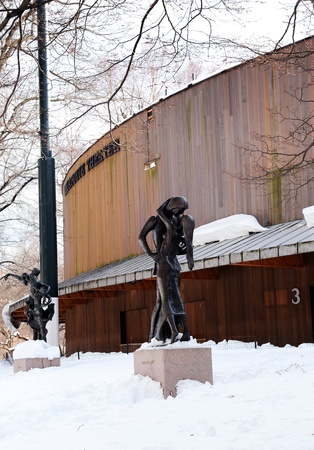 NEW YORK CITY, NY - JAN 30: The Delacorte Theater is established in 1962 in Manhattan's Central Park and has a seating capacity of 1,872. January 30, 2010 in Manhattan, New York City. のeditorial素材