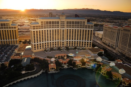 Las Vegas, Nevada - March 3:  Bellagio hotel at sunset, March 3, 2010 in Las Vegas, Nevada.のeditorial素材