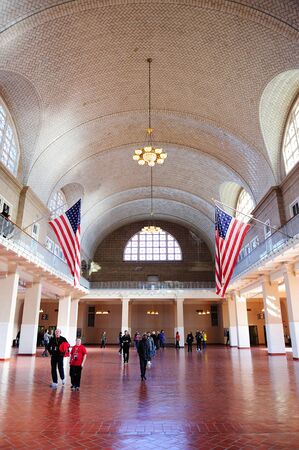 NEW YORK CITY, NY, USA - APR 30: Ellis Island was the gateway for millions of immigrants to the United States from 1892 to 1954 April 30, 2011 in New York City.のeditorial素材