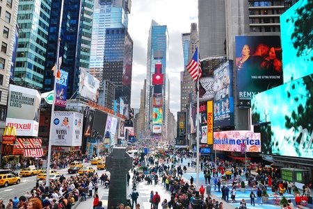 NEW YORK CITY - SEP 5: Times Square, featured with Broadway Theaters and LED signs, is a symbol of New York City and the United States, September 5, 2010 in Manhattan, New York City.のeditorial素材