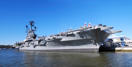 NEW YORK CITY, NY - NOV 2: USS Intrepid (CV/CVA/CVS-11) is one of 24 Essex-class aircraft carriers built during World War II for the United States Navy, November 2, 2010 in Manhattan, New York City. のeditorial素材