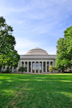 Boston Massachusetts Institute of Technology campus with trees and lawnのeditorial素材