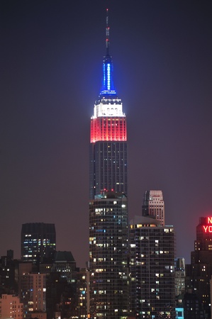 NEW YORK CITY, NY - MAY 29: Empire State Building closeup on May 29, 2011 in New York City. Empire State Building is a 102-story landmark and was world's tallest building for more than 40 years.のeditorial素材