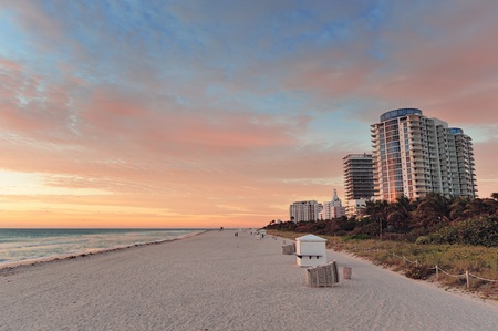 Miami Beach ocean view at sunsetのeditorial素材
