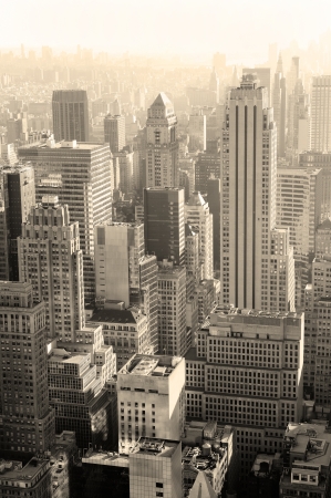 Urban architecture in black and white from New York City Manhattan.の写真素材