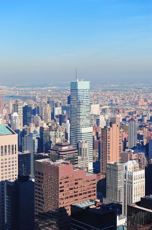 New York City skyscrapers in midtown Manhattan aerial panorama view in the day.の写真素材