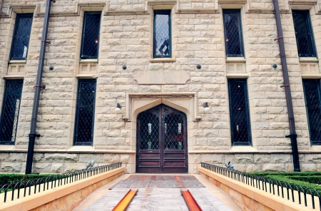 CHICAGO, IL - Oct 6: Water Tower closeup on October 6, 2011 in Chicago, Illinois. Chicago Water Tower is the 2nd-oldest in US as the symbol of old Chicago, the famous landmark survived Chicago Fire.のeditorial素材
