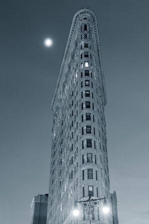 NEW YORK CITY, NY - DEC 30: Flatiron Building at night on March 30, 2011 in New York City. Flatiron building designed by Chicago's Daniel Burnham was designated a New York City landmark in 1966.のeditorial素材