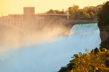 Niagara Falls sunrise in the morning closeupの写真素材