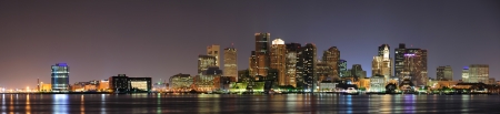 Urban city night scene panorama from Boston Massachusetts のeditorial素材