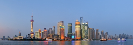 SHANGHAI, CHINA - JUNE 2  Crowded urban skyscrapers at dusk on June 2, 2012 in Shanghai, China  Shanghai is the largest city by population in the world with 23 million as in 2010 のeditorial素材