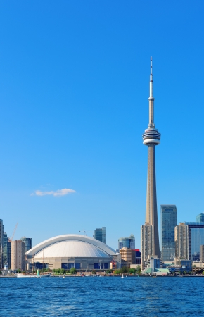 Toronto skyline panorama over lake with urban architecture.のeditorial素材