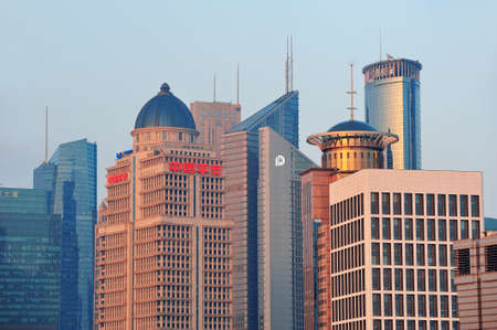 SHANGHAI, CHINA - JUNE 2: Urban architectures with city skyline on June 2, 2012 in Shanghai, China. Shanghai is the largest city by population in the world with 23 million as in 2010.のeditorial素材