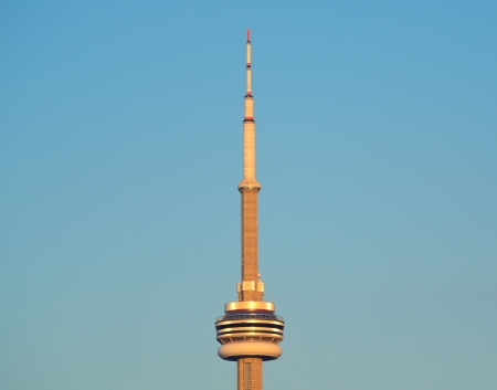 TORONTO, CANADA - JULY 2: CN Tower closeup on July 2, 2012 in Toronto. Buit in 1976 as the unique landmark of Toronto, it was world's tallest tower for 34 yearsのeditorial素材