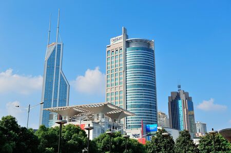SHANGHAI, CHINA - JUNE 2: Urban architectures with city skyline on June 2, 2012 in Shanghai, China. Shanghai is the largest city by population in the world with 23 million as in 2010.のeditorial素材