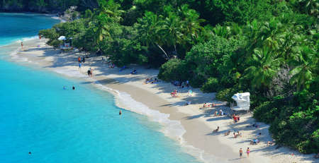 Colorful beach in St John, Virgin Island のeditorial素材