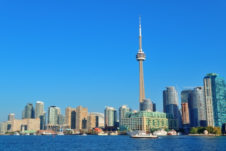 Toronto skyline panorama over lake with urban architecture.の写真素材