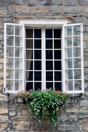Window on street in Montreal Canadaの写真素材