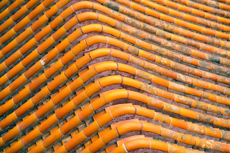 Old roof of Chinese buildings with beautiful pattern in Beijing.の写真素材