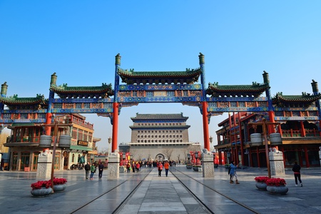 BEIJING, CHINA - APR 6: Beijing street view on April 6, 2013 in Beijing, China. It is the second largest Chinese city and the nation's political, cultural, educational center.のeditorial素材