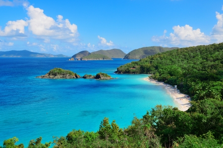 Colorful beach in St John, Virgin Island.の写真素材