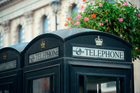 LONDON, UK - SEP 27: London Street view with iconic telephone box on September 27, 2013 in London, UK. London is the world's most visited city and the capital of UK.のeditorial素材