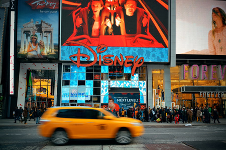 NEW YORK CITY - SEP 5: Times Square street view on September 5, 2014 in Manhattan, New York City. Featured with Broadway Theaters and LED signs, it is a symbol of New York City and the United States,のeditorial素材