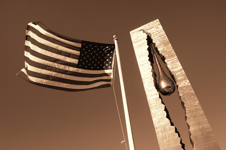 NEW JERSEY - MARCH 20: Teardrop Memorial closeup on March 20, 2014 in New Jersey. Given from Russian Government, it is the memorial to the victims of the September 11 attacks.のeditorial素材