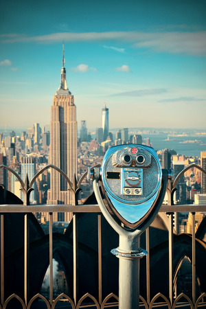 NEW YORK CITY, NY - JUL 11: Empire State Building and skyline on July 11, 2014 in New York City. It is a 102-story landmark and was world's tallest building for more than 40 years.のeditorial素材