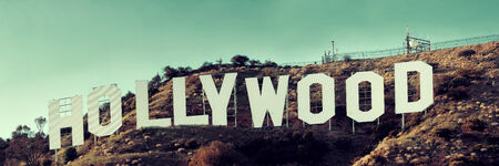 Los Angeles, CA - MAY 18: Hollywood sign on mountain on May 18, 2014 in Los Angeles. Originated as a real estate promotion, it is now the famous landmark of LA and US.のeditorial素材