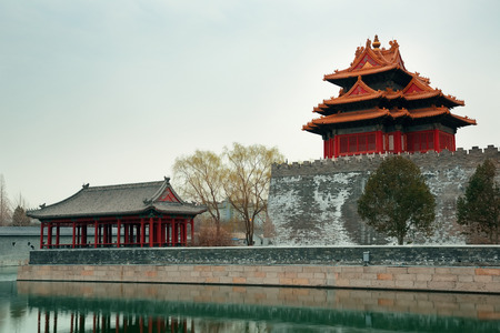 Corner Tower in Imperial Palace in Beijing, Chinaのeditorial素材