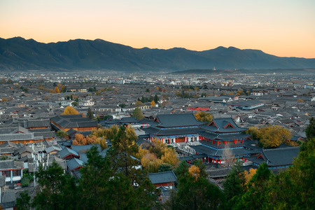 Lijiang mountain top view, Yunnan, China.の写真素材