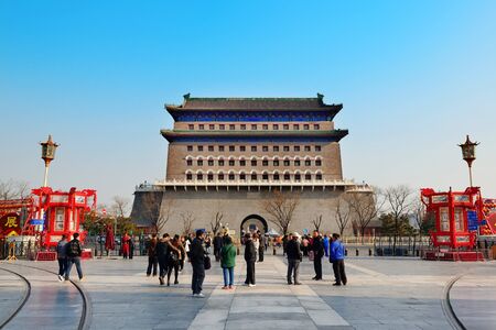 BEIJING, CHINA - APR 6: Beijing street view on April 6, 2013 in Beijing, China. It is the second largest Chinese city and the nation's political, cultural, educational center.のeditorial素材