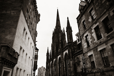 Edinburgh city street view in United Kingdom.の写真素材