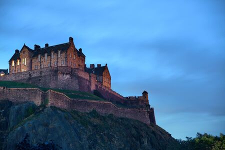 Edinburgh castle as the famous city landmark. United Kingdom.のeditorial素材