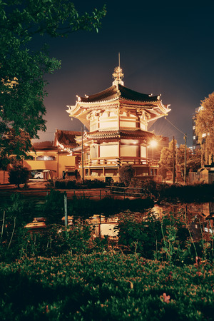 Ueno park at night in Tokyo, Japan.のeditorial素材