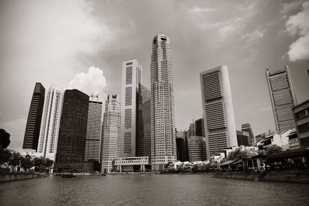 Marina Bay urban skyscrapers in Singapore.のeditorial素材