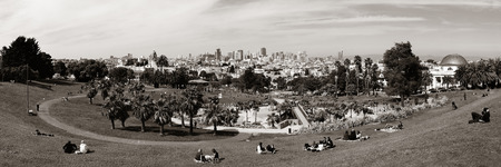 San Francisco, CA - MAY 11: Mission Dolores Park panorama on May 11, 2014 in San Francisco. SF is the most densely settled large city in California and the second-most in US.のeditorial素材