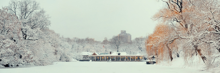 Central Park panorama winter in midtown Manhattan New York Cityの写真素材