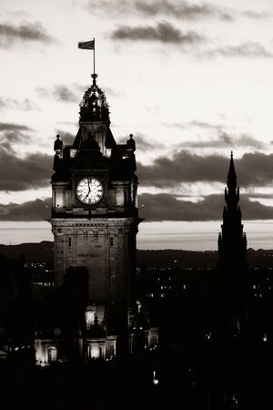 Edinburgh city skyline viewed from Calton Hill. United Kingdom.の写真素材
