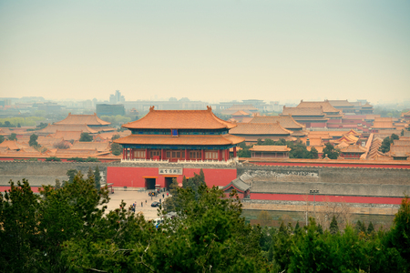 Aerial view of Imperial Palace in Beijing, China.のeditorial素材