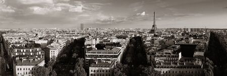 Paris rooftop view skyline and Eiffel Tower panorama in France.の写真素材